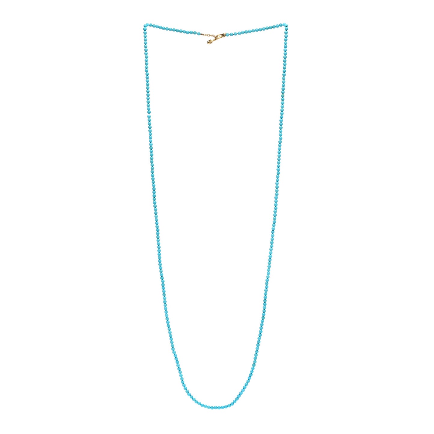 19K Yellow Gold Turquoise Toggle Necklace