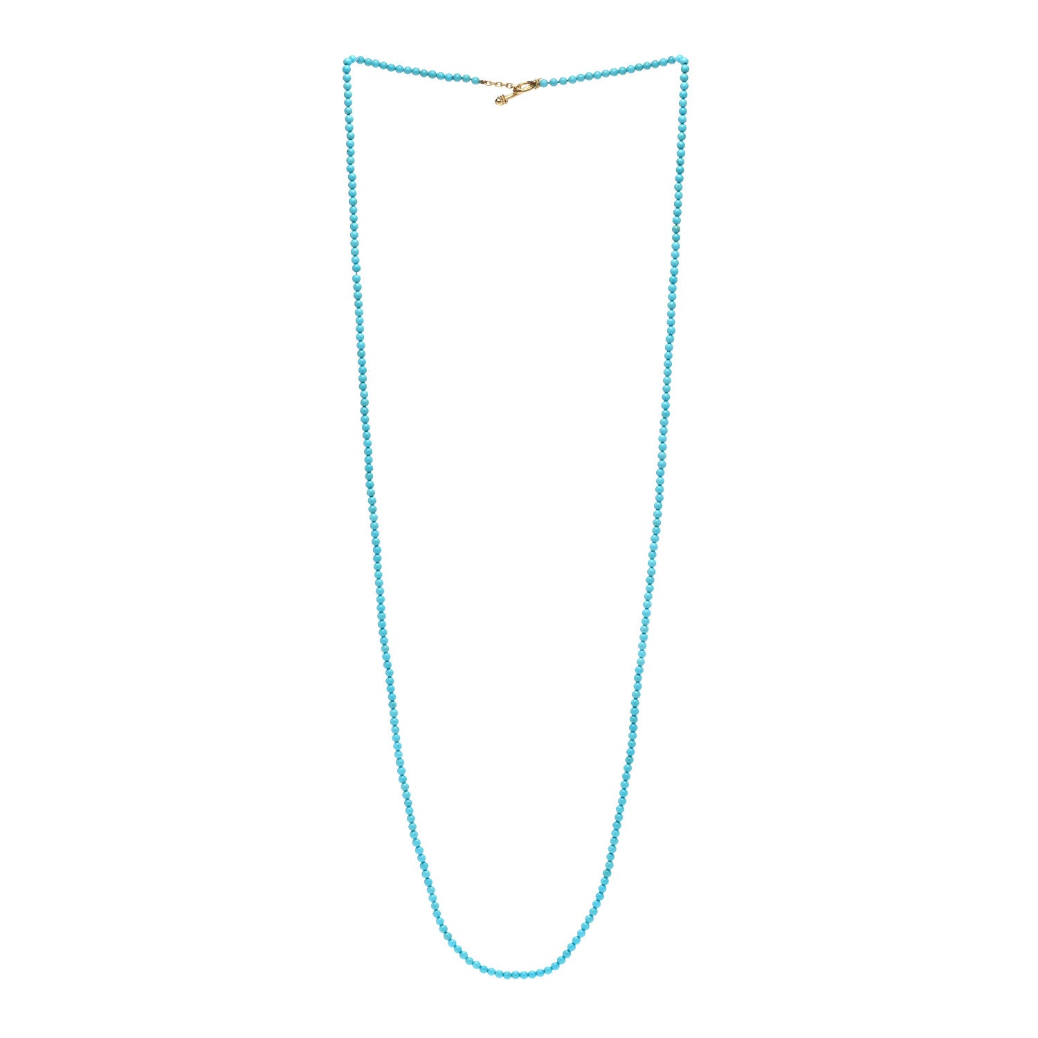 Elizabeth Locke 19K Yellow Gold Turquoise Toggle Necklace 3 of 5
