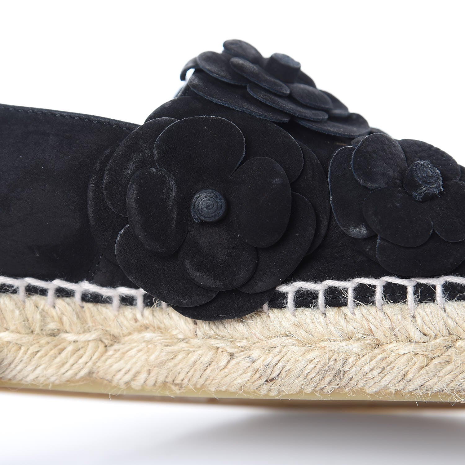 Chanel Suede Camellia CC Espadrilles 38 Black 14 of 14