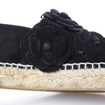 Chanel Suede Camellia CC Espadrilles 38 Black 14 of 14