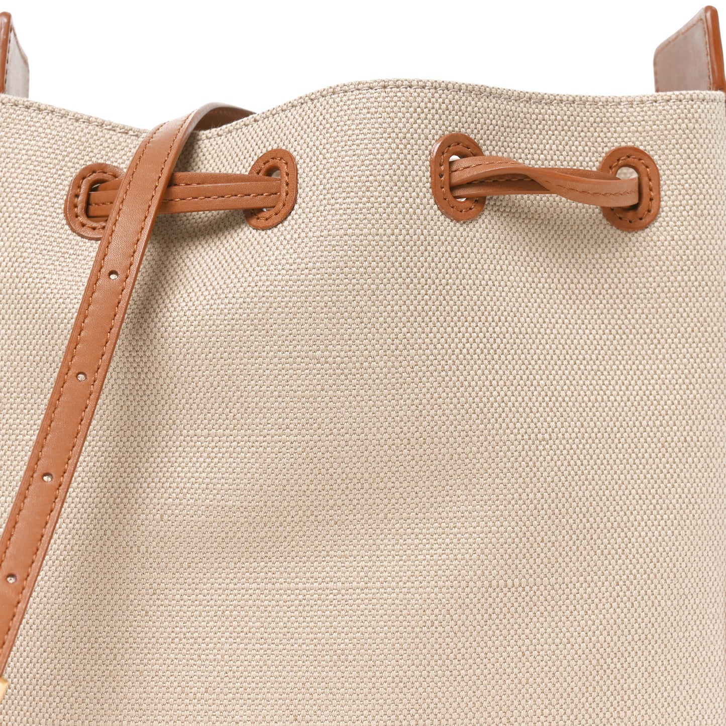 Canvas Calfskin Small Bucket Bag Desert Dust Brick