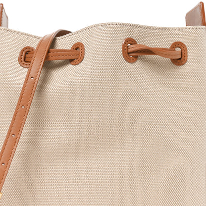 Saint Laurent Canvas Calfskin Small Bucket Bag Desert Dust Brick 8 of 10