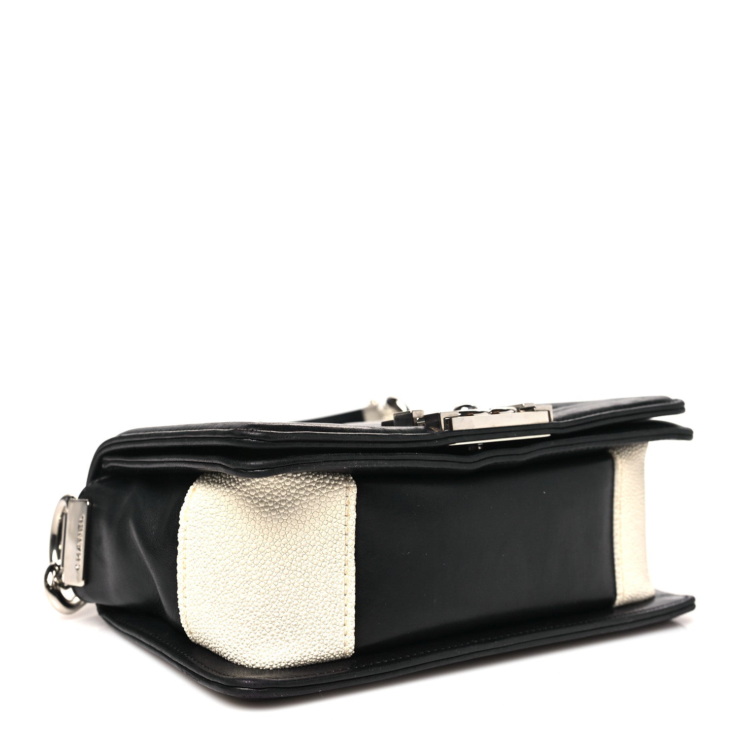 Chanel Lambskin Galuchat Stingray Small Boy Crossbody Flap Black 4 of 11