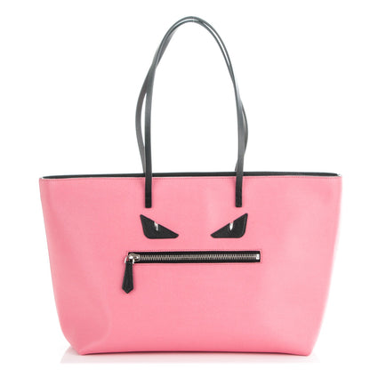 Fendi Vitello Elite Cuoio Monster Buggies Medium Roll Tote Lollypop Black 1 of 7