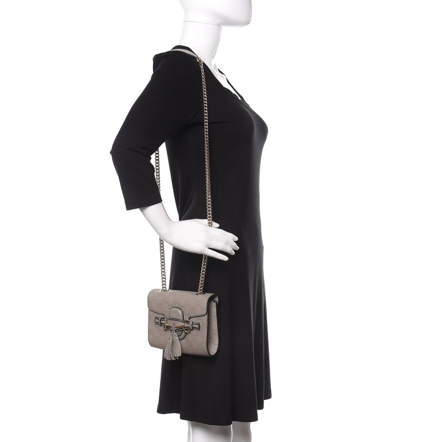 Guccissima Mini Emily Chain Shoulder Bag Storm Grey