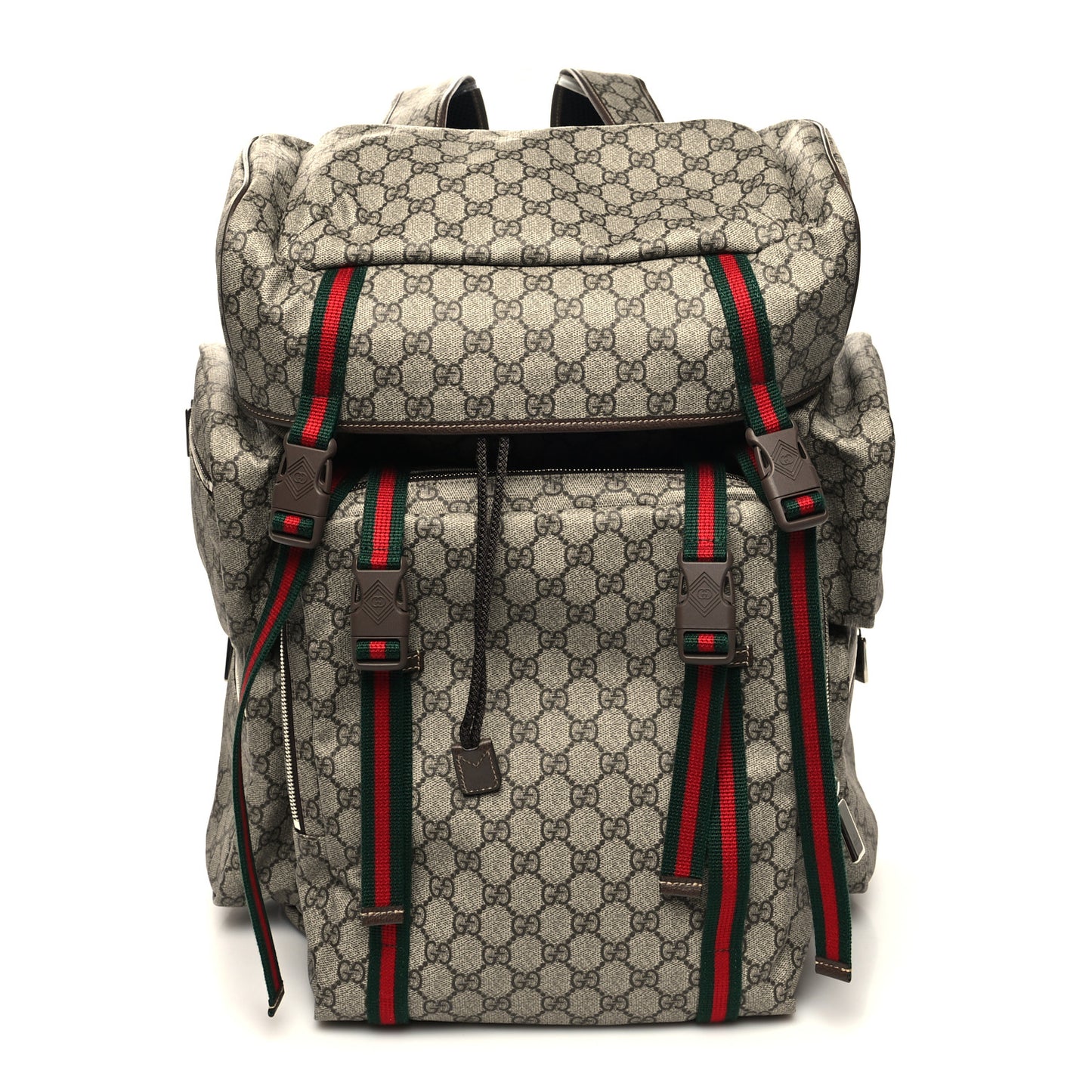 GG Supreme Monogram Web Backpack Beige Ebony