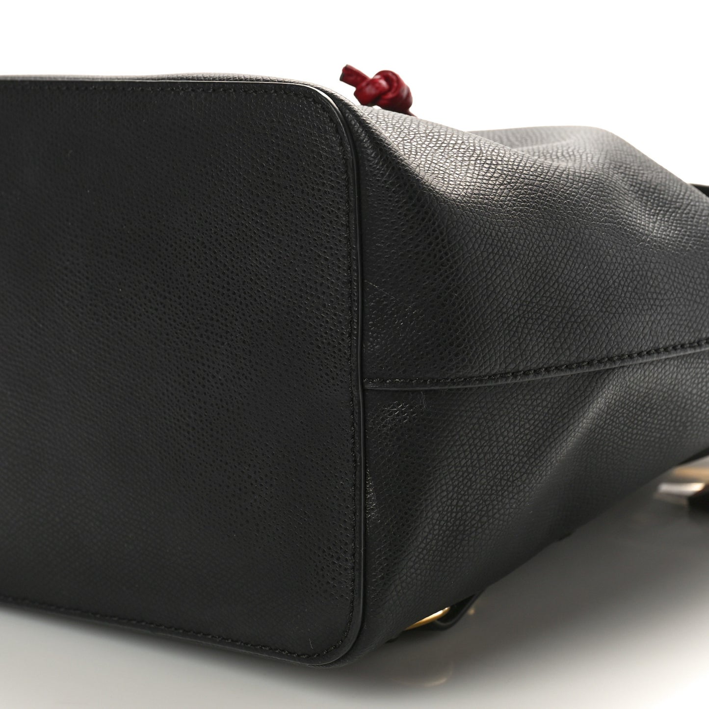 Vitello Cruise Bi-Color FF 1974 Embossed F is Fendi Drawstring Backpack Black Fragola Maya