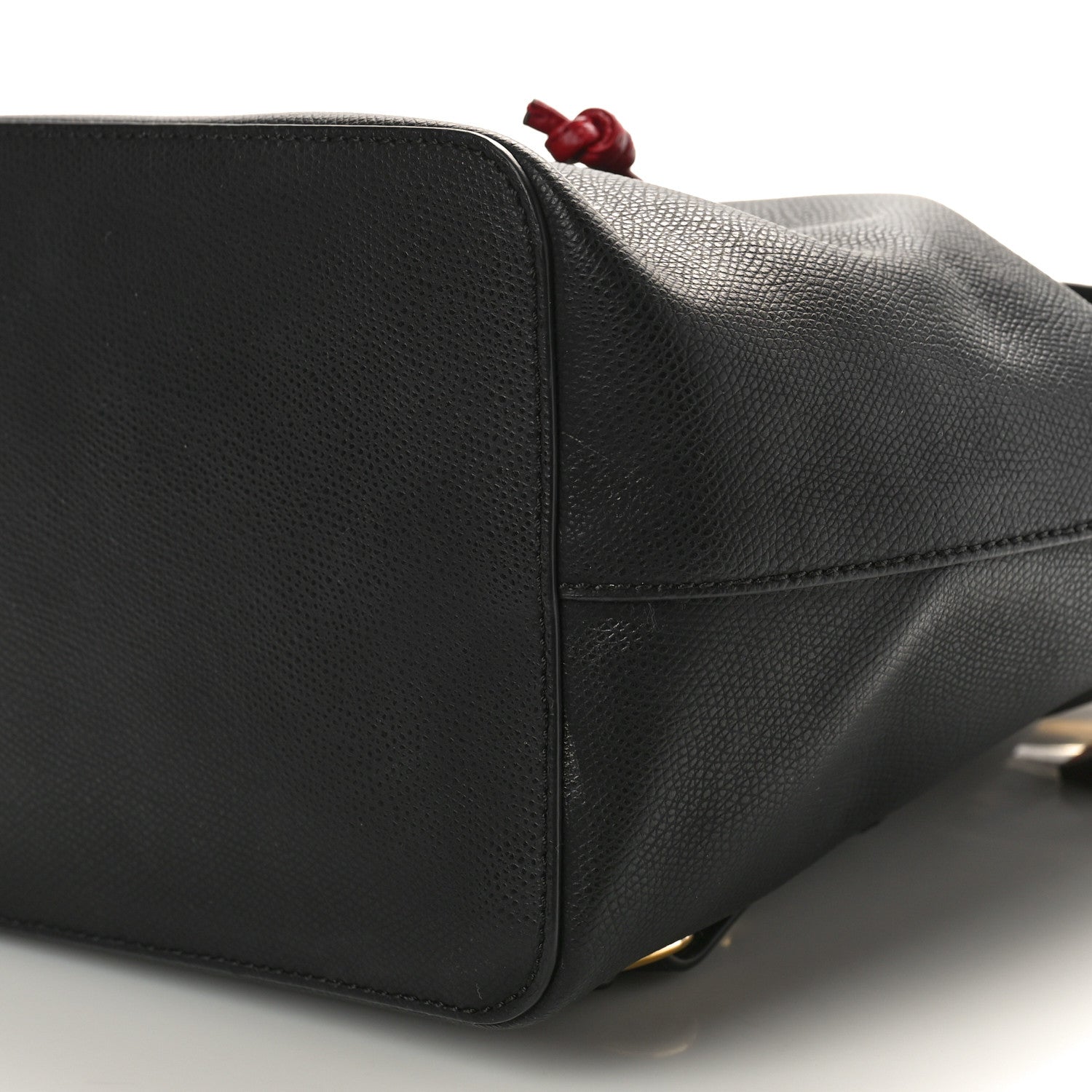 Fendi Vitello Cruise Bi-Color FF 1974 Embossed F is Fendi Drawstring Backpack Black Fragola Maya 8 of 8