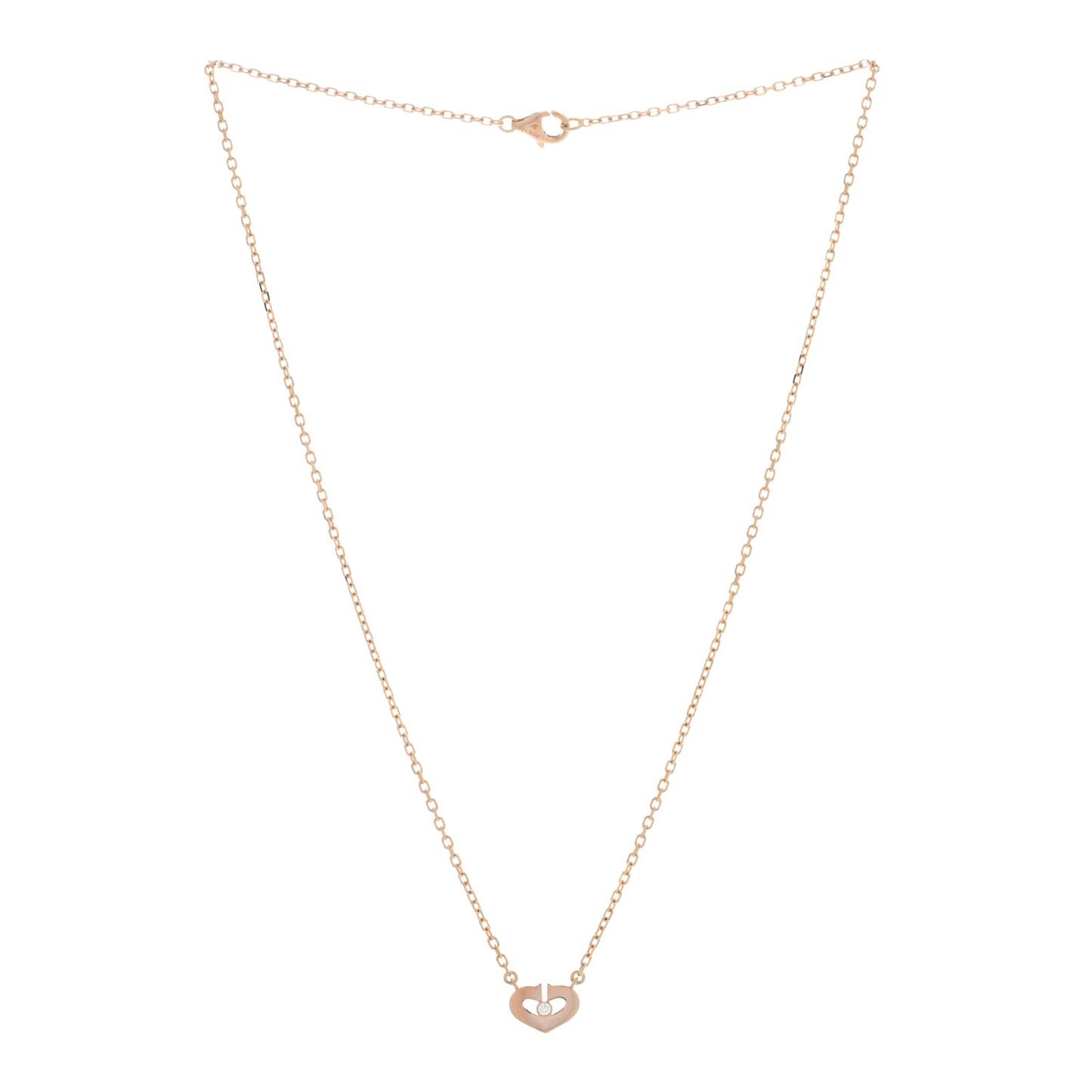 18K Pink Gold Diamond XS Hearts and Symbols Necklace