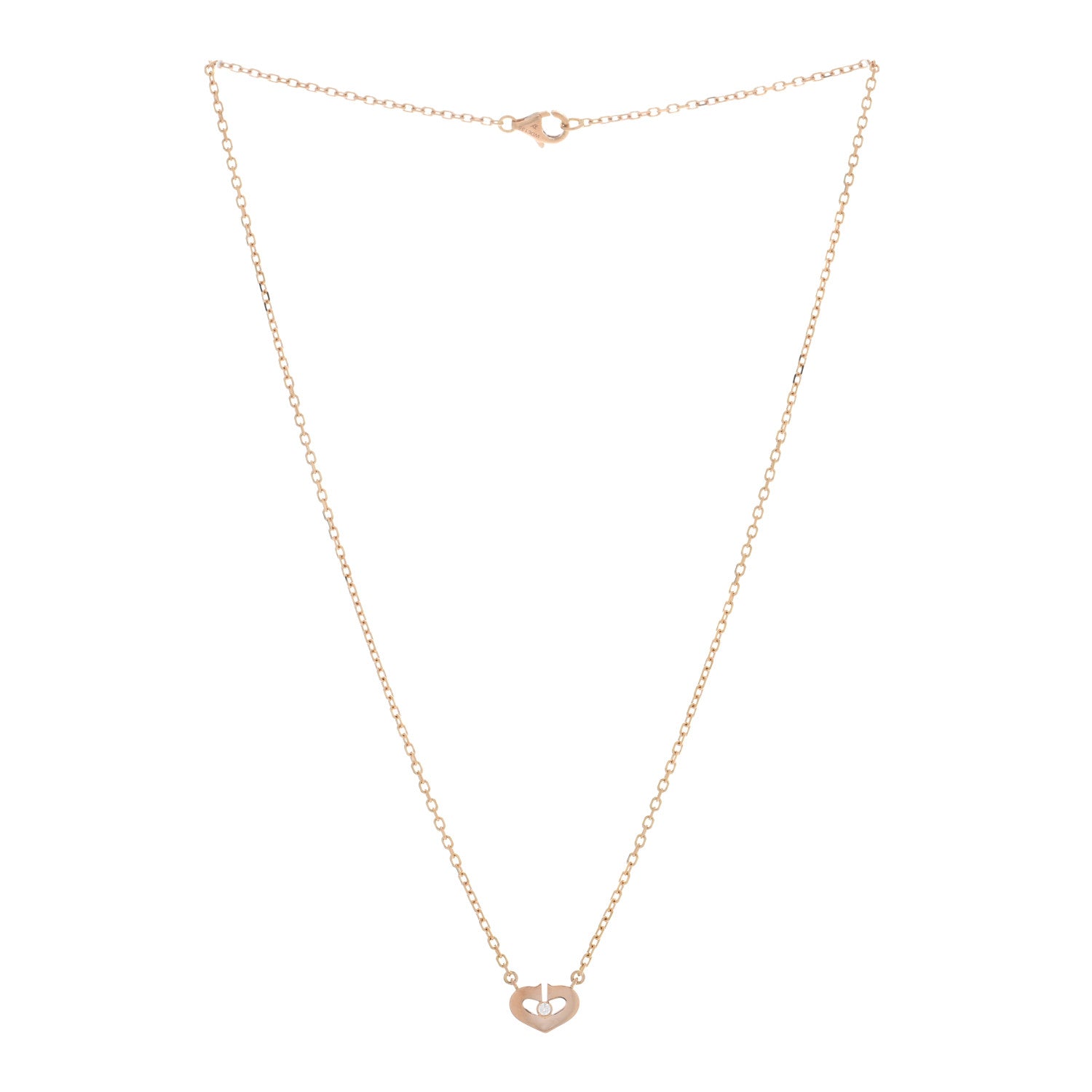 Cartier 18K Pink Gold Diamond XS Hearts and Symbols Necklace 3 of 4