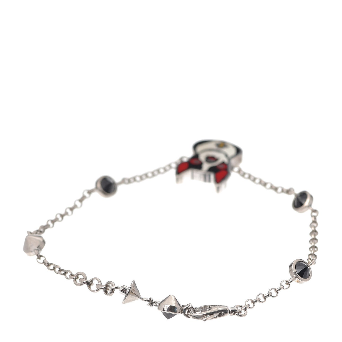 Sterling Silver Black Spinel Enamel Orso Bracelet