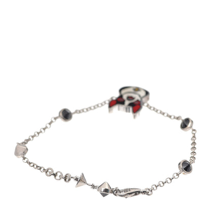 Gucci Sterling Silver Black Spinel Enamel Orso Bracelet 3 of 6