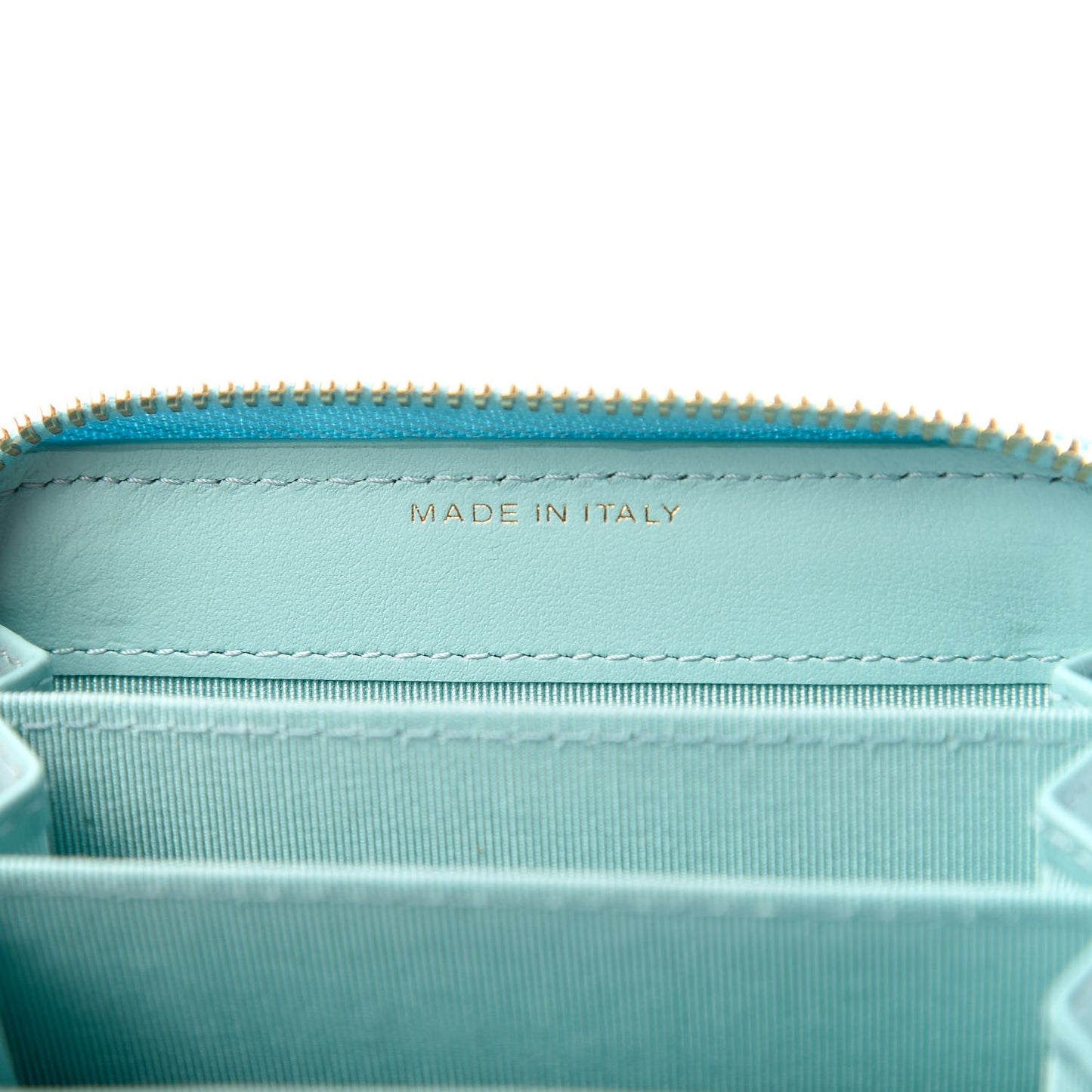 Caviar Quilted Zip Coin Purse Light Blue