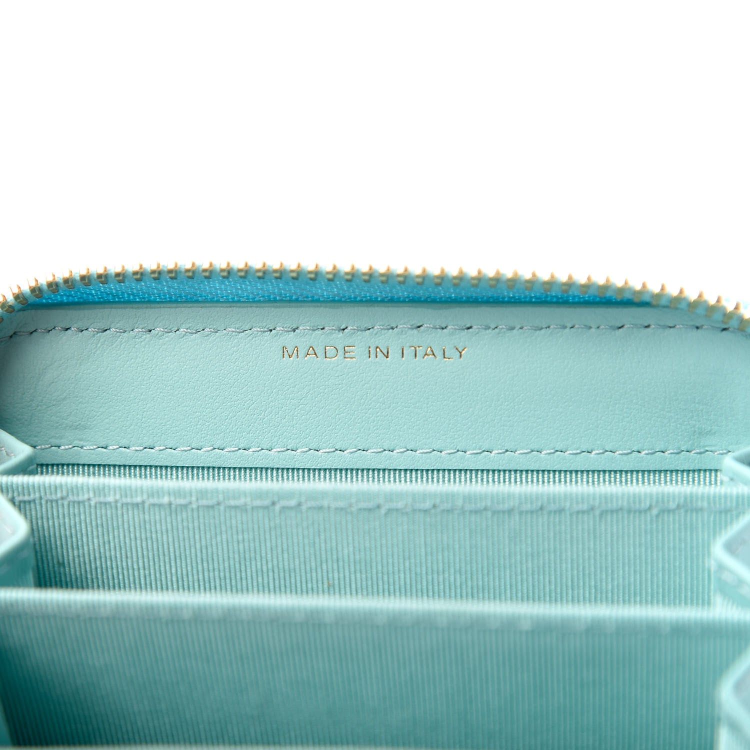 Chanel Caviar Quilted Zip Coin Purse Light Blue 7 of 9