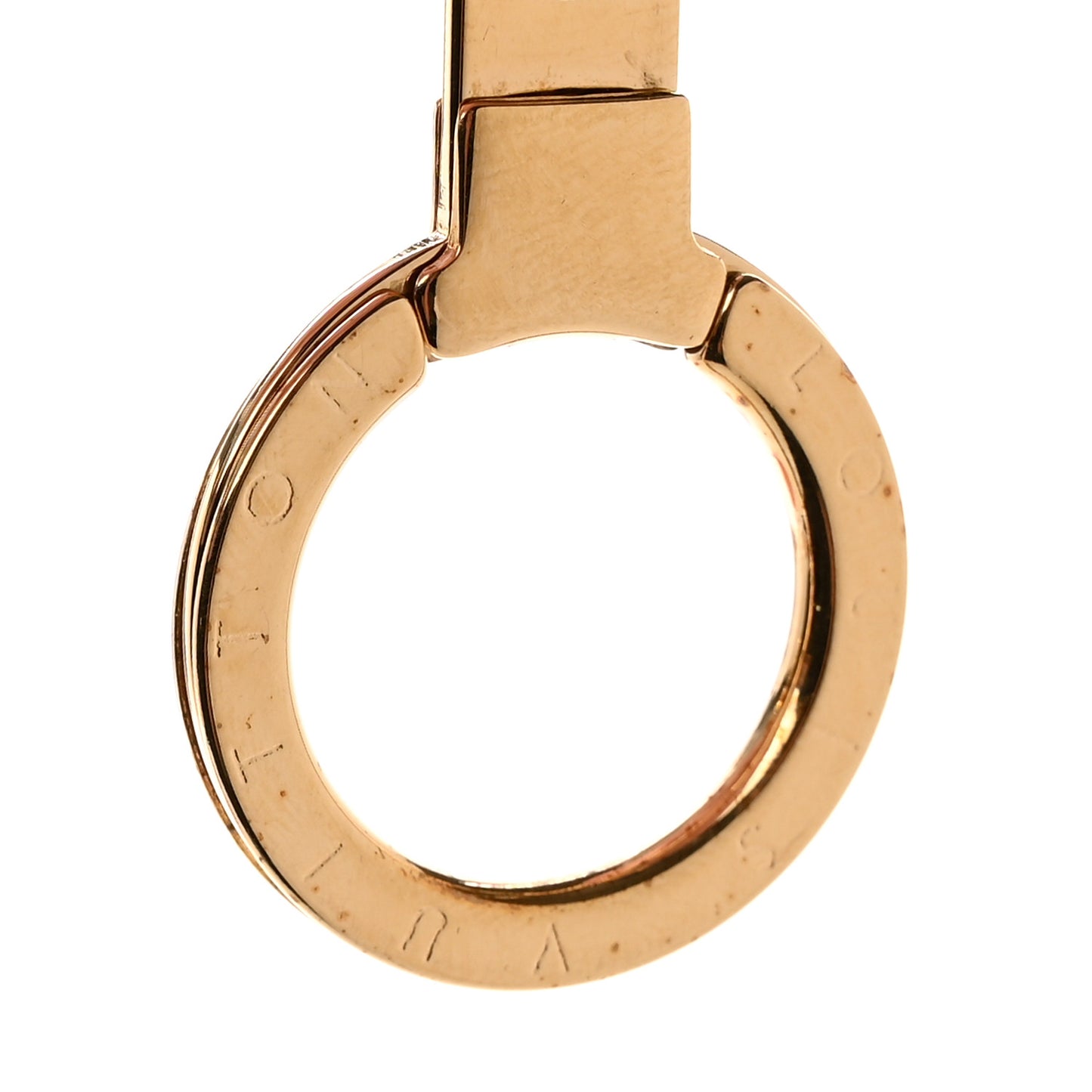 Brass Enamel Fleur De Monogram Bag Charm Chain Gold