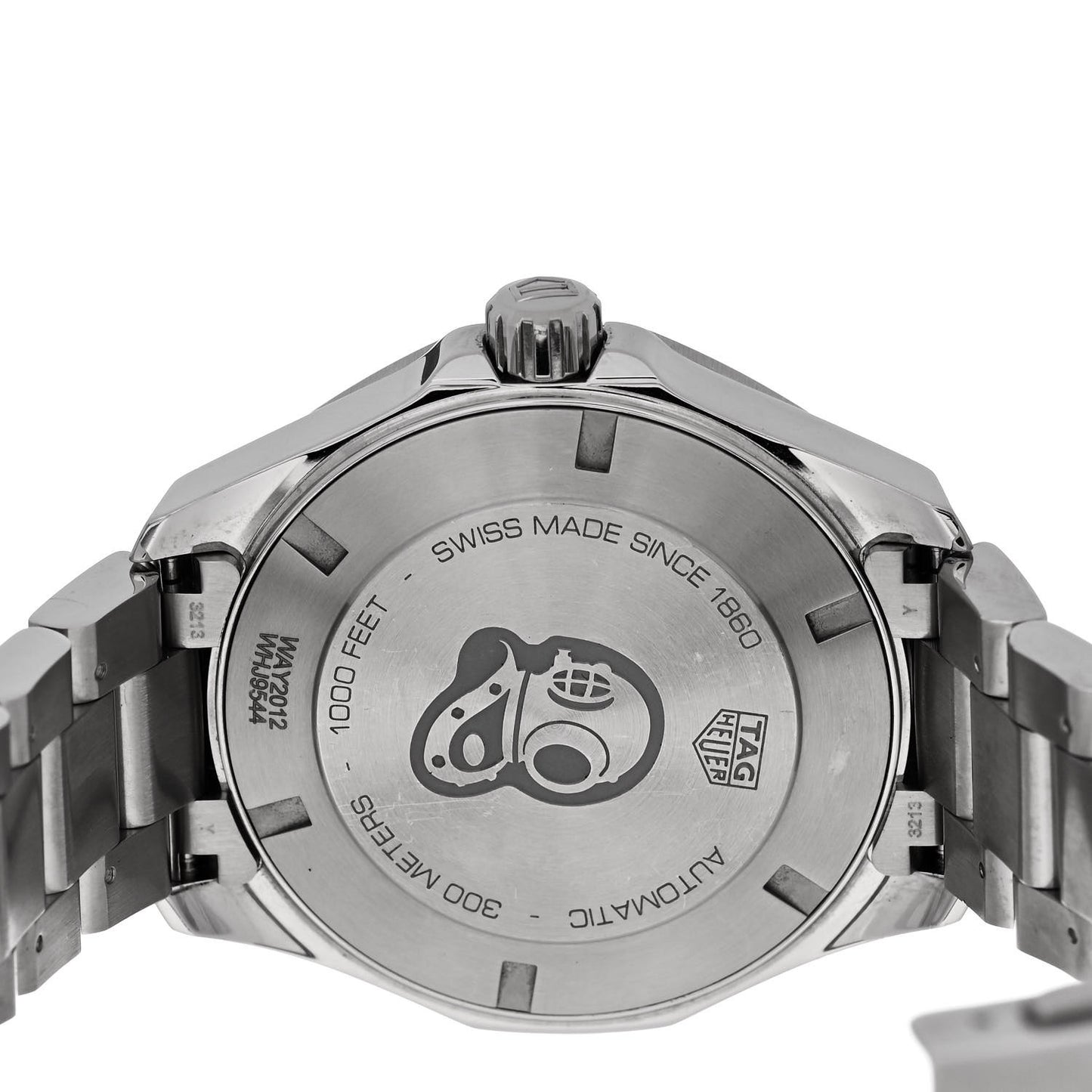 Stainless Steel 44mm Aquaracer 300M Automatic Watch Black WAY2012