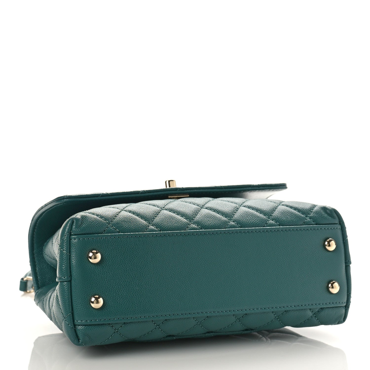 Chanel Caviar Quilted Mini Coco Handle Flap Green 4 of 9