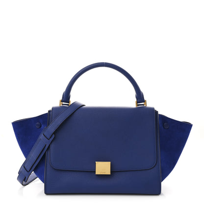 Celine Drummed Calfskin Suede Small Trapeze Indigo 1 of 9