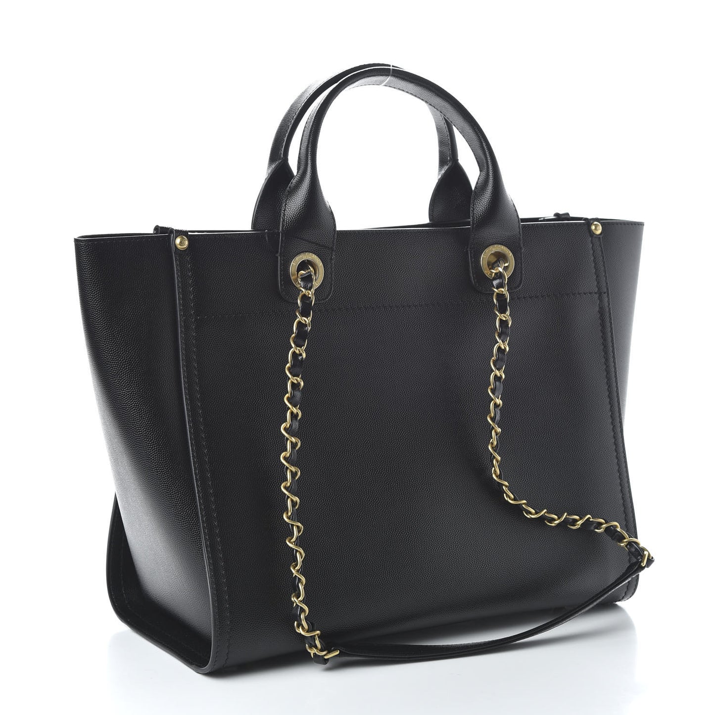Caviar Small Studded Deauville Tote Black