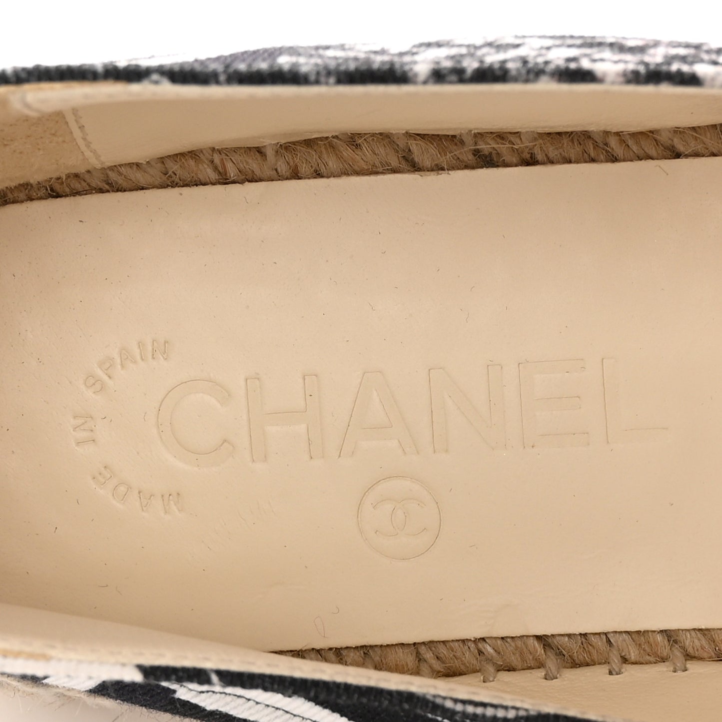 Printed Canvas Grosgrain 31 Rue Cambon Espadrilles 40 Black White