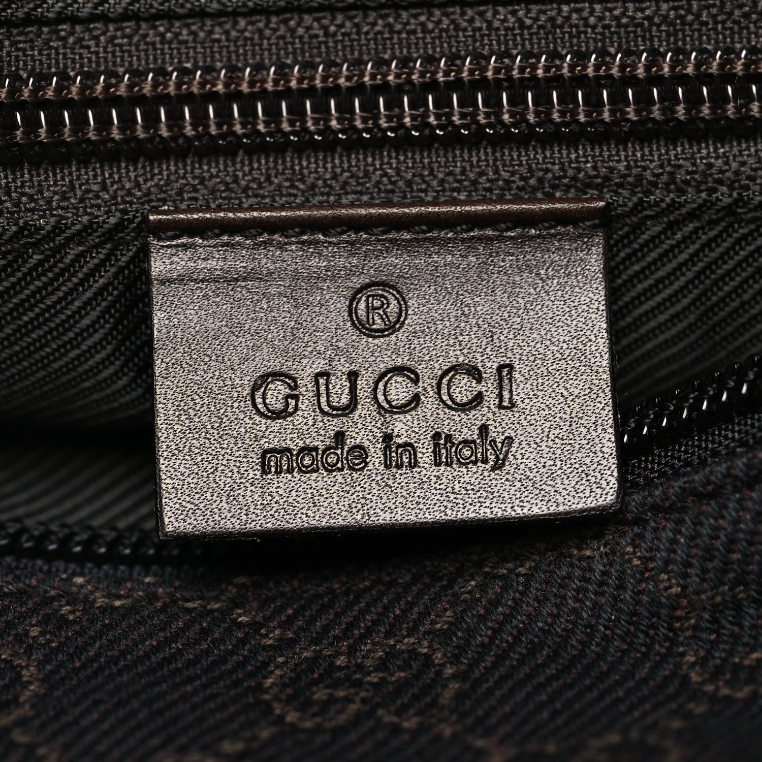 Gucci Denim Monogram Tote Bag Dark Brown 6 of 11