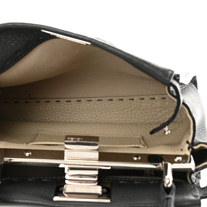 Fendi Cuoio Romano Selleria Bi-Color Mini Peekaboo Iconic Satchel Asfalto Latte 5 of 13
