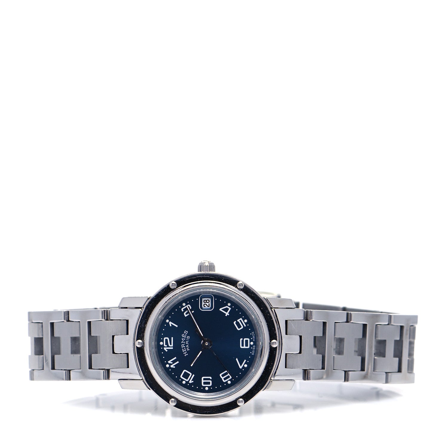 Hermes Stainless Steel 24mm Clipper Quartz Watch Blue 2 of 5