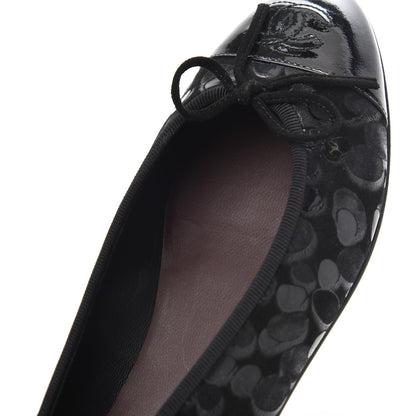 Chanel Patent Suede CC Cap Toe Ballerina Flats 35.5 Black 15 of 16