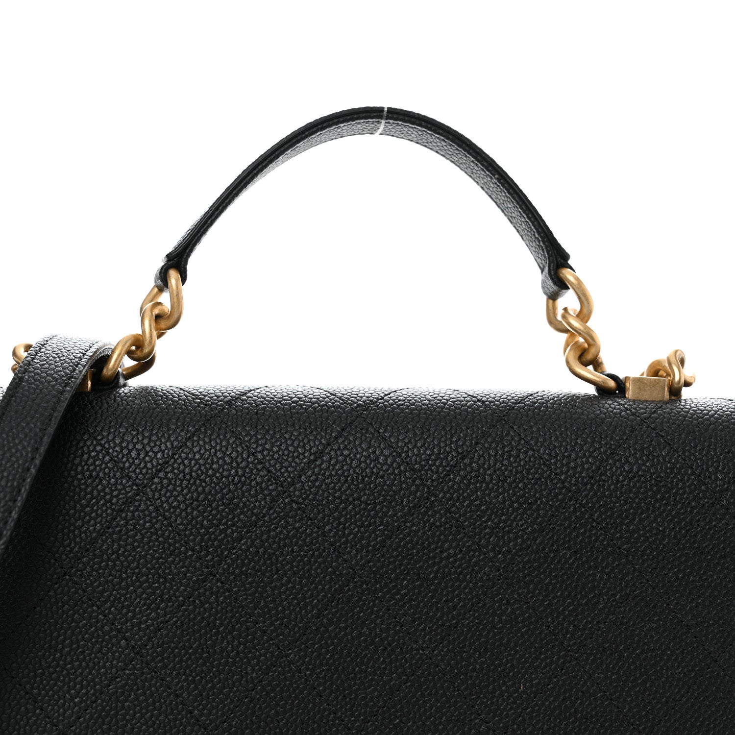 Chanel Grained Calfskin Stitched Flap Black 8 of 11