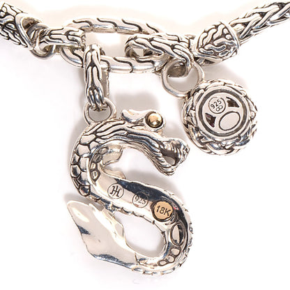 John Hardy Sterling Silver 18k Gold Pink Sapphire Naga Dragon Charm Bracelet 5 of 5