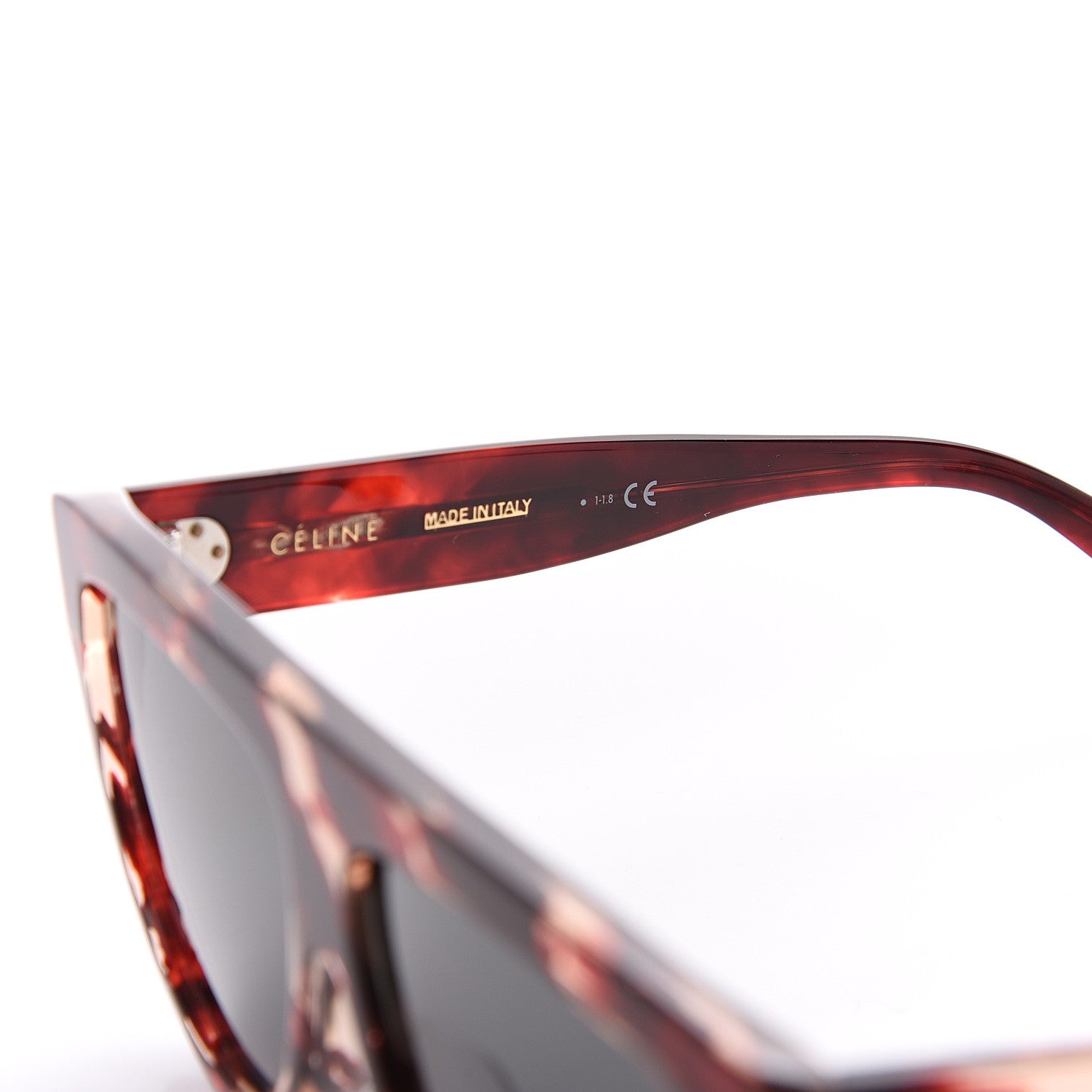 Celine Acetate Aviator Sunglasses CL 40001F Red Havana 5 of 5