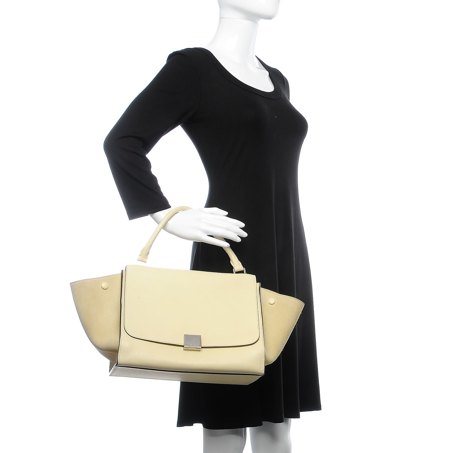 Celine Drummed Calfskin Suede Medium Trapeze Butter 10 of 24