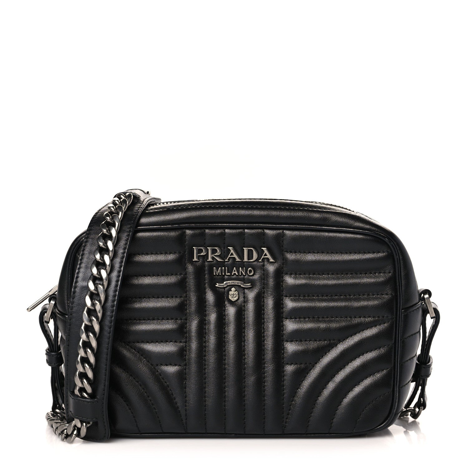 Prada Soft Calfskin Diagramme Camera Bag Black 1 of 9