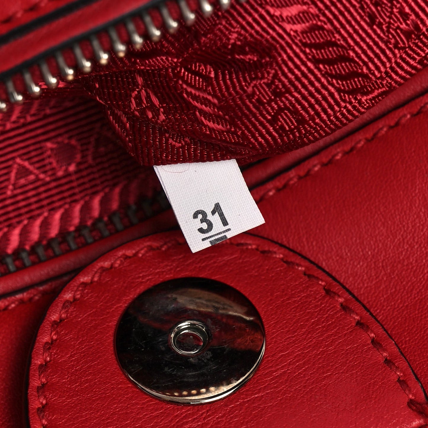 City Calf Small Stitched Twin Pocket Tote Fuoco