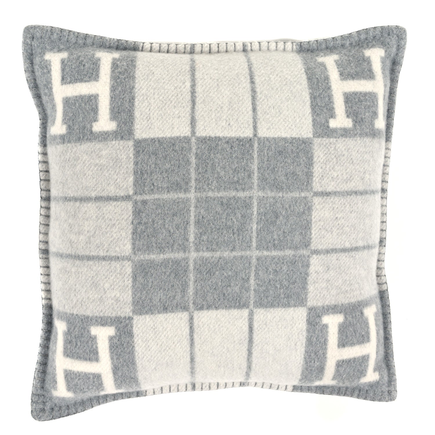 Hermes Wool Cashmere Avalon III Pillow PM Ecru Gris Clair 1 of 3