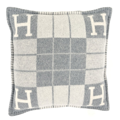Hermes Wool Cashmere Avalon III Pillow PM Ecru Gris Clair 1 of 3