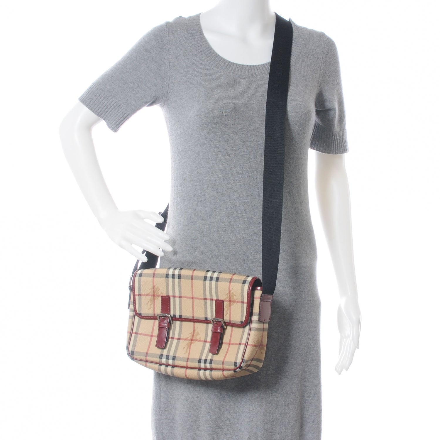 Burberry House Check Small Messenger Red 2 of 7