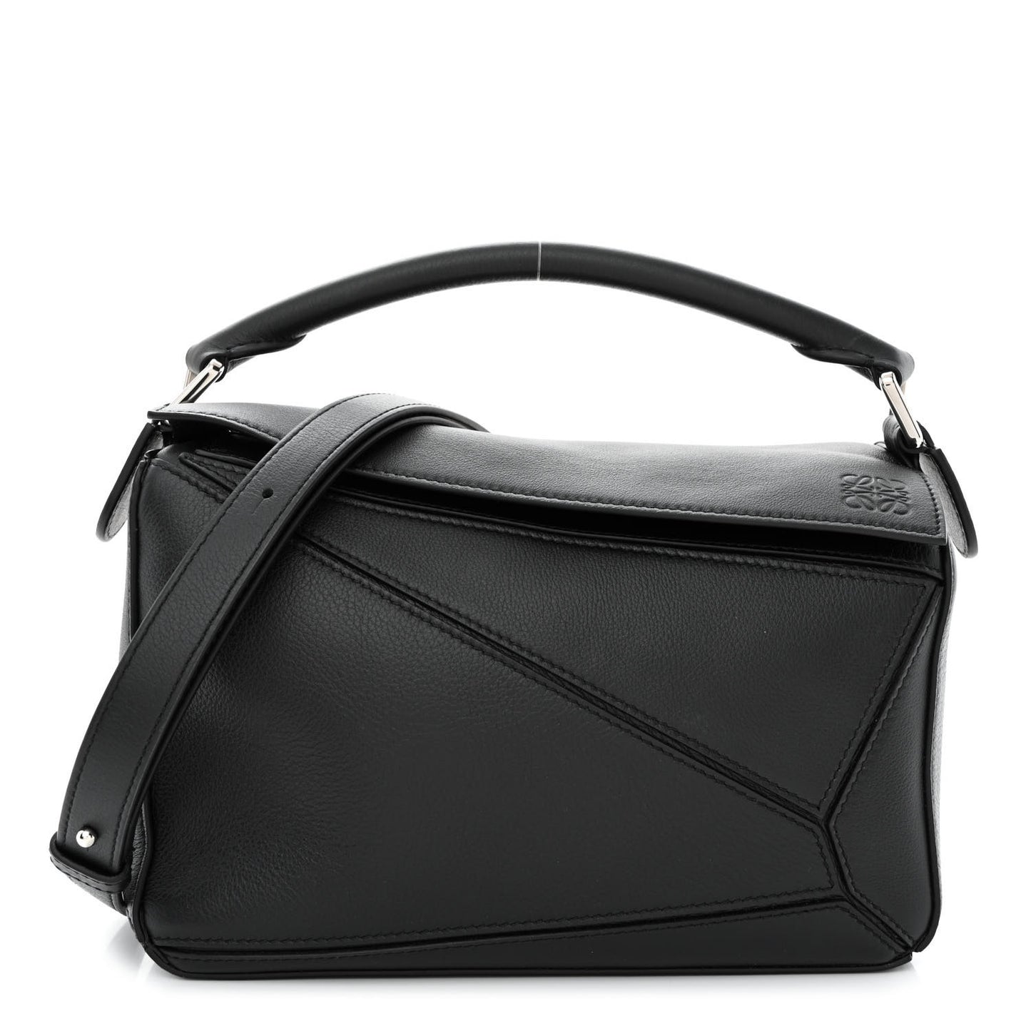 Calfskin Small Puzzle Bag Black