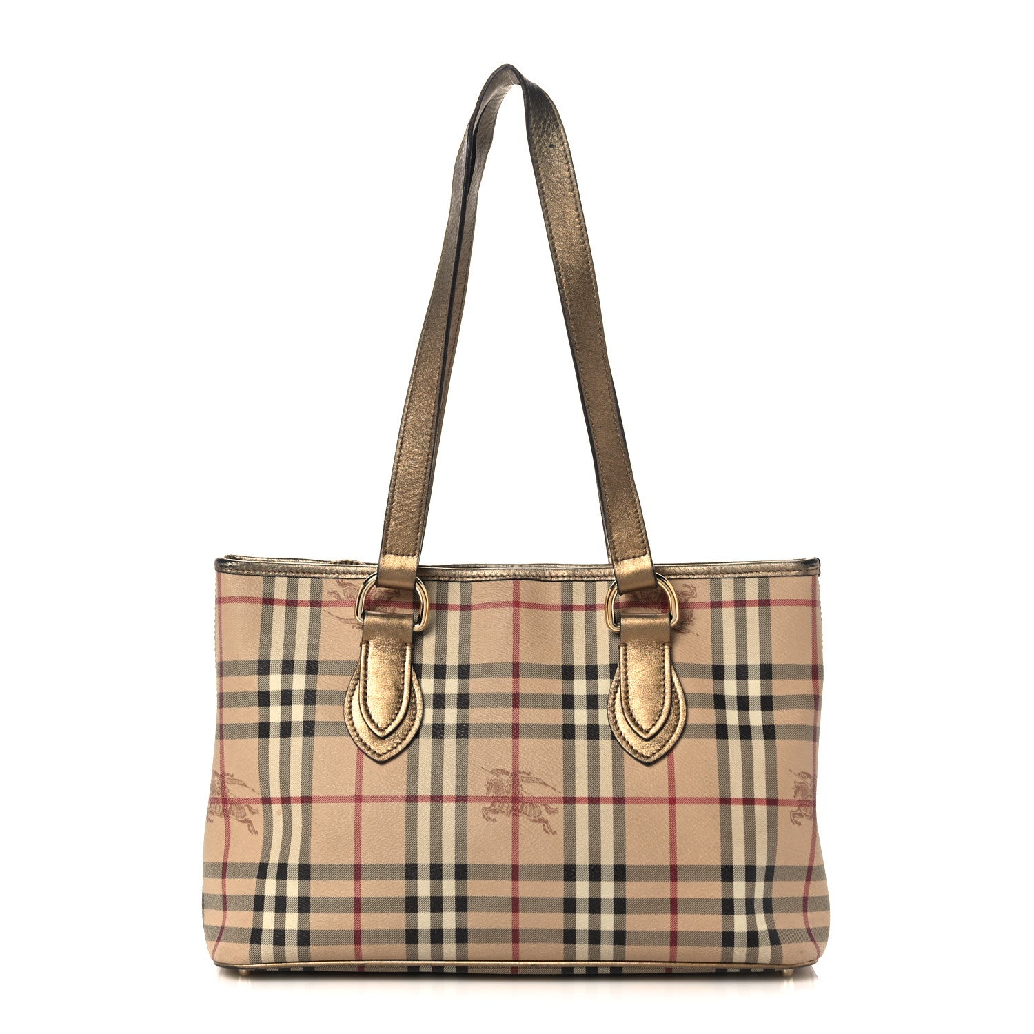 Burberry Haymarket Check Medium Regent Tote Gold 1 of 13