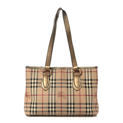 Burberry Haymarket Check Medium Regent Tote Gold 1 of 13
