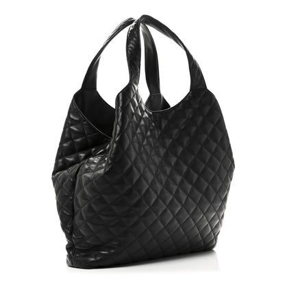 Saint Laurent Lambskin Quilted Maxi Icare Shopping Tote Black 3 of 10