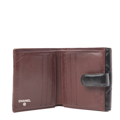 Chanel Lambskin Quilted Compact French Flap Wallet Black 5 of 10