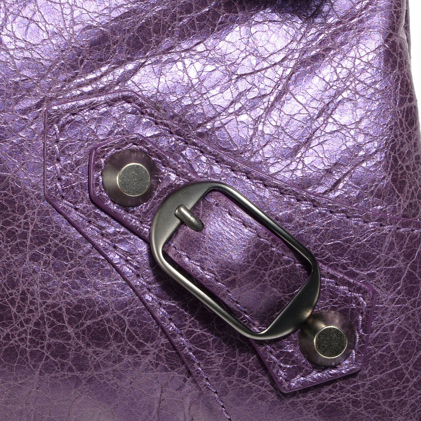 Agneau Envelope Clutch Metallic Purple