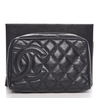 Chanel Aged Calfskin Quilted Cambon Cosmetic Case Black 8 of 8