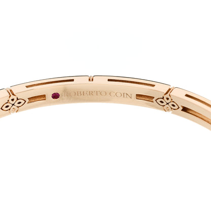 Roberto Coin 18K Rose Gold Diamond Enamel Love in Verona Bangle Bracelet White 3 of 5