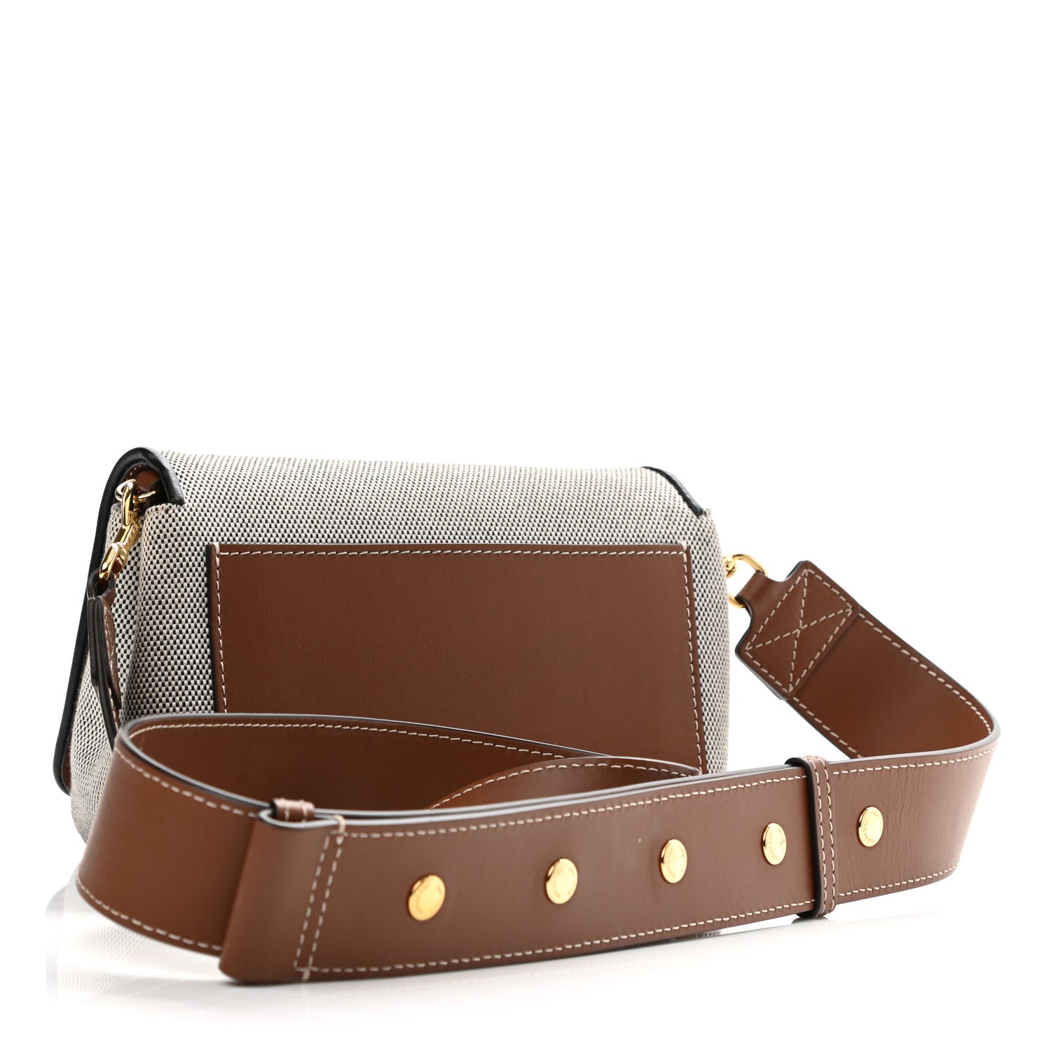 Burberry Cotton Canvas Horseferry Print Small Crossbody Bag Grey Tan 3 of 11