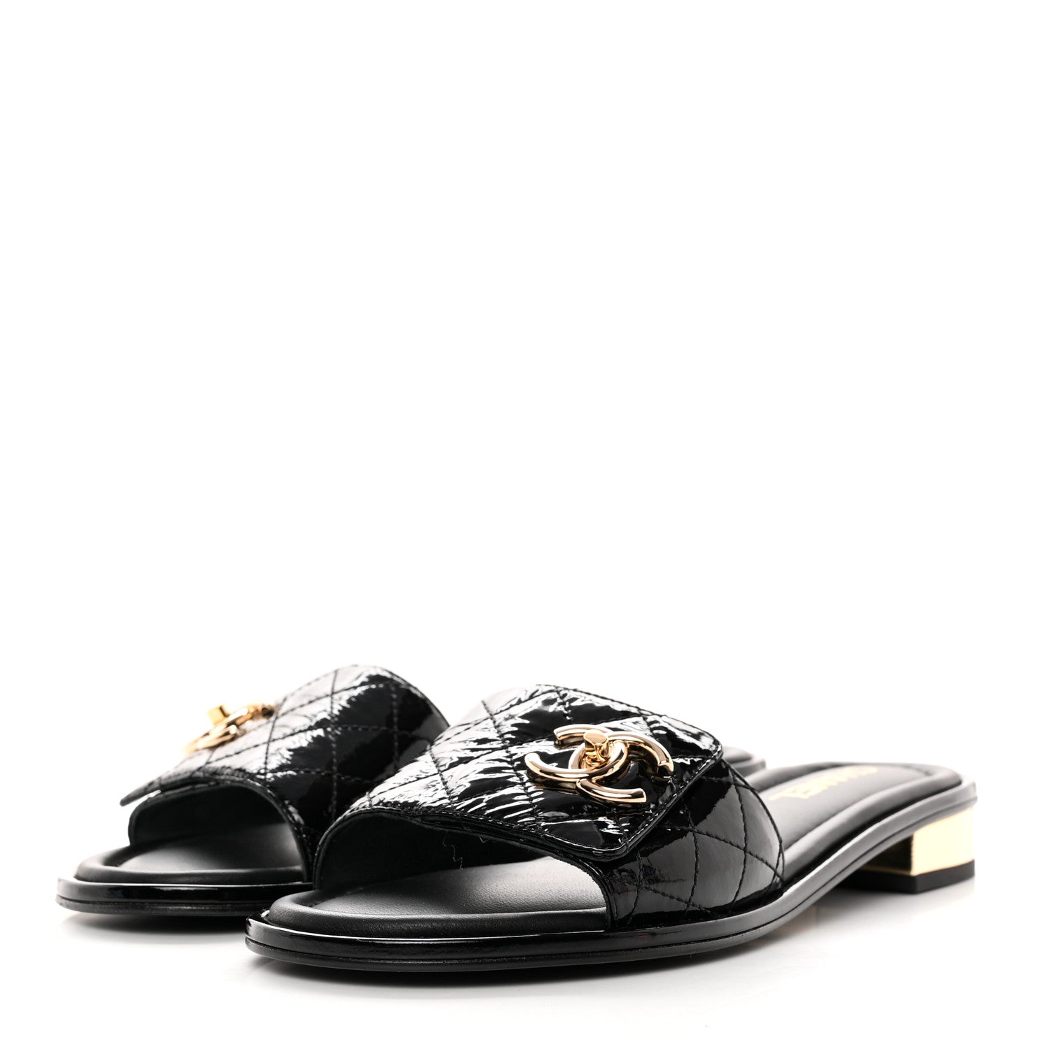 Chanel Patent Calfskin CC Mules 39.5 Black 3 of 8