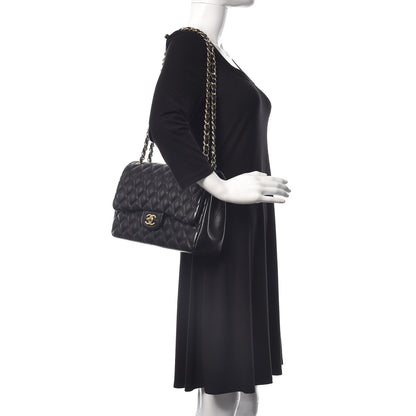 Chanel Lambskin Quilted Jumbo Double Flap Black 2 of 11