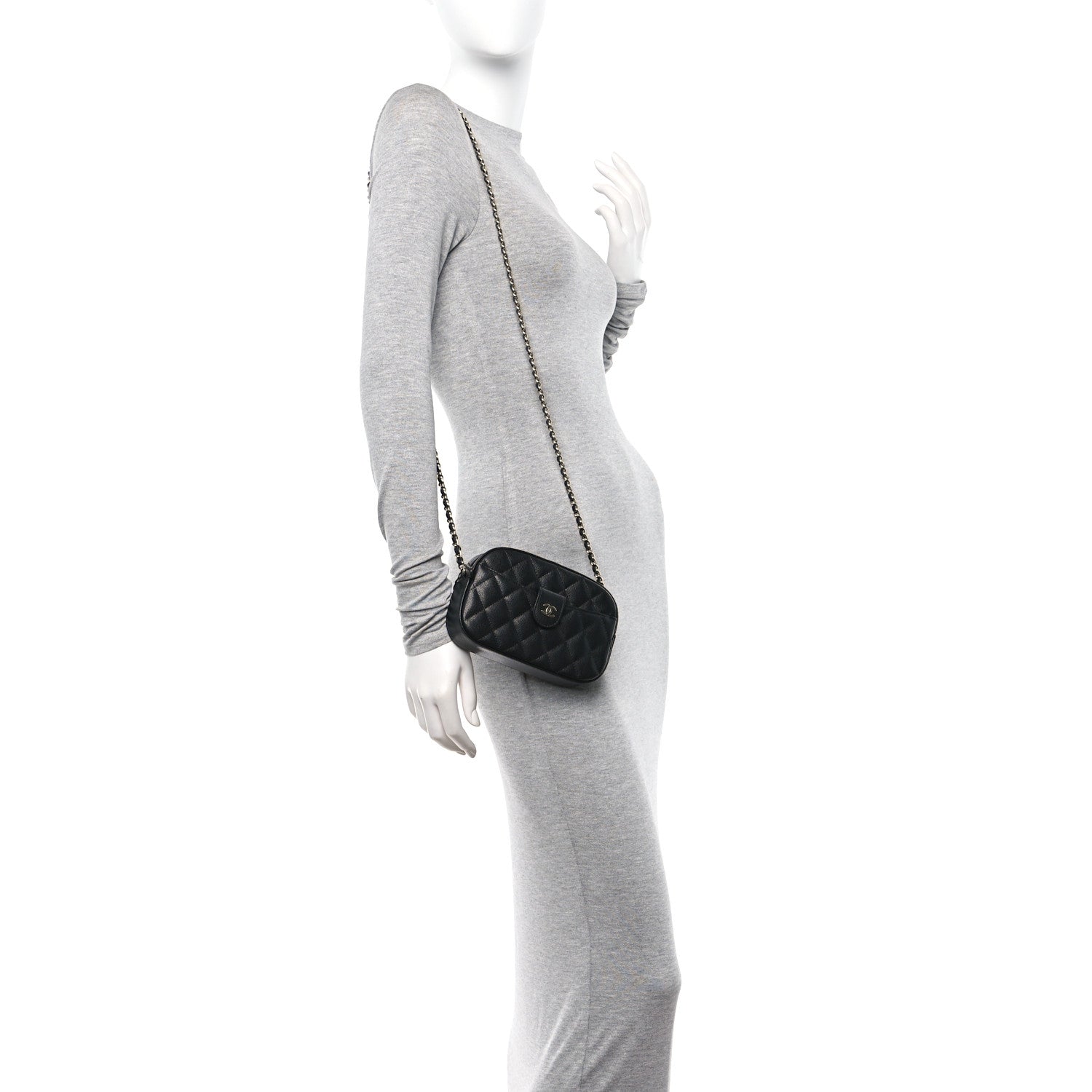 Chanel Caviar Quilted Chain Camera Bag Black 2 of 11