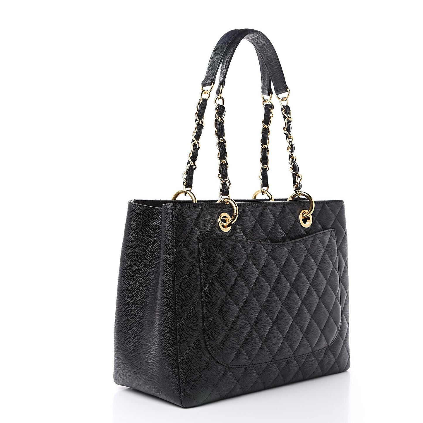 Caviar Quilted Grand Shopping Tote GST Black